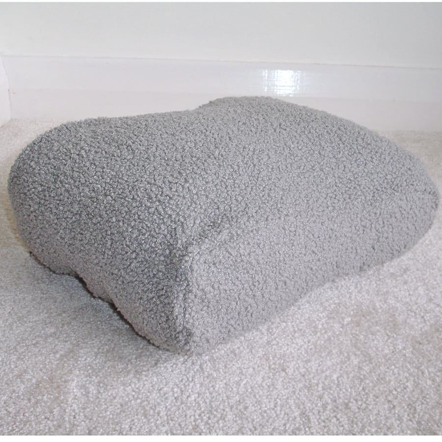 Tempur Pedic Original Contour Travel Neck Pillow Cover Teddy Bear Fleece Grey