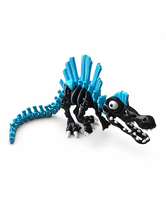 Flexi Spinosaurus Skeleton 3D Printed Articulated Dinosaur Toy, Fidget Sensory D