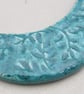Jade Green Leaf Pattern Ceramic Crescent Bib Pendant - Image 3
