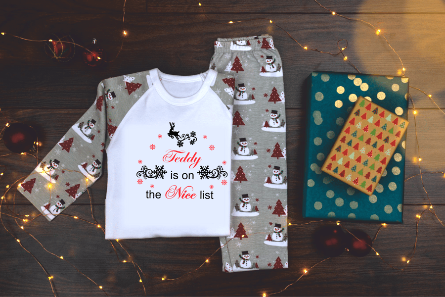Kids Personalised Christmas Pyjamas