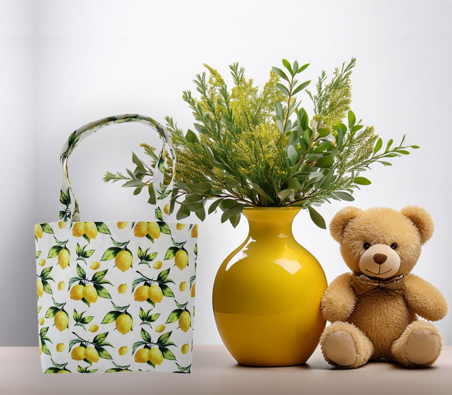 Lemons Design Tote Bag-Children-Baby Shower bag-Handmade-Mini Tote Bag-CTB080