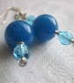 Blue Quartz & Czech Fire Polished Glass Earrings - Image 3