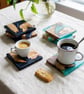 Scottish Handcrafted Wood Resin Coasters - Scottish Highlands Inspired 4-set