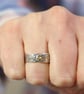 Silver Rune Ring Band With Gold Rivet - Image 9