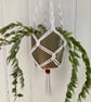 Summer seconds - Macrame plant holder made from up-cycled, white tee shirt - Image 6