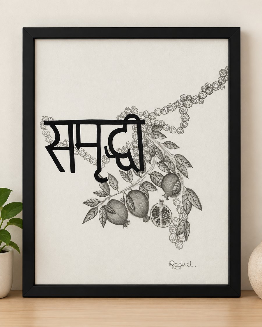 Prosperity  Marathi Botanical Drawing