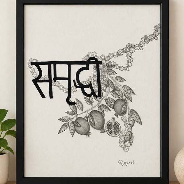 Prosperity  Marathi Botanical Drawing