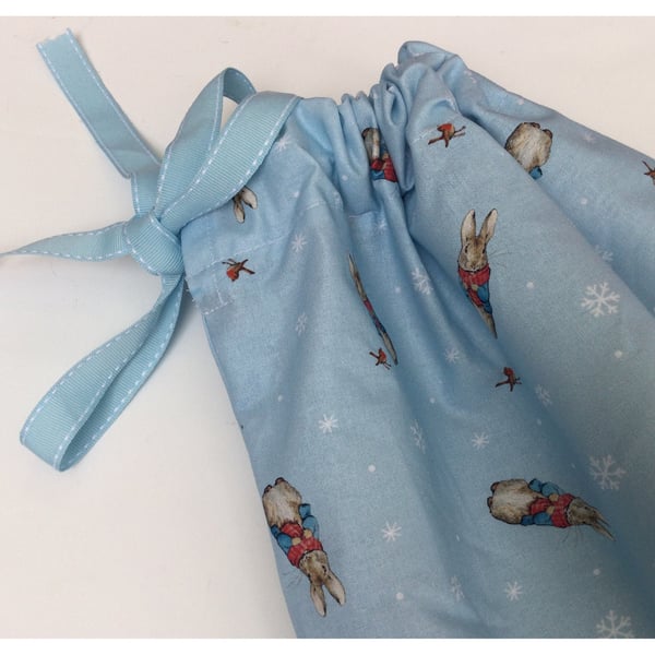 Christmas Santa bag  in Peter Rabbit fabric