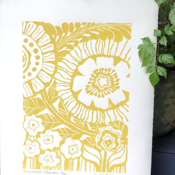 Sunwashed Meadow Linoprint