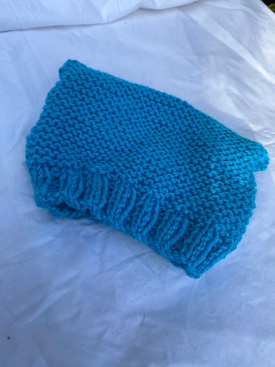 Peacock Blue Handknitted Newborn beanie