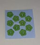 13MM GREEN FLOWER BUTTONS WITH TWO HOLES FOR ATTACHING  - Image 1