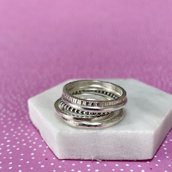 Petite Sterling Silver Stacking Rings