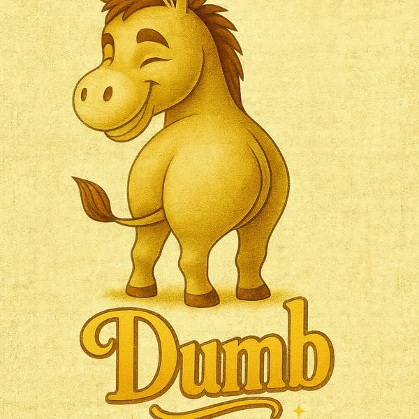 Playful Donkey Character Print – Humorous Home Decor with Elegant Script