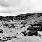 Print Pentewan Beach Old Harbour Remains Black and White Picture