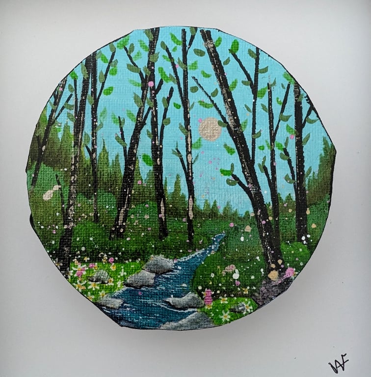 Time to Paddle Original Painting Small Framed Art