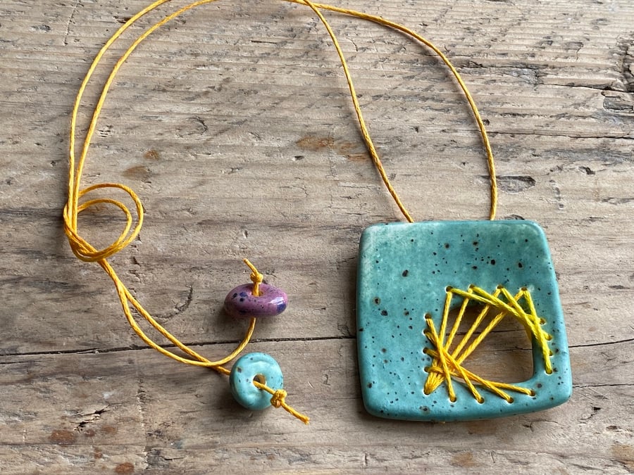 Handmade Ceramic Statement Pendant Necklace