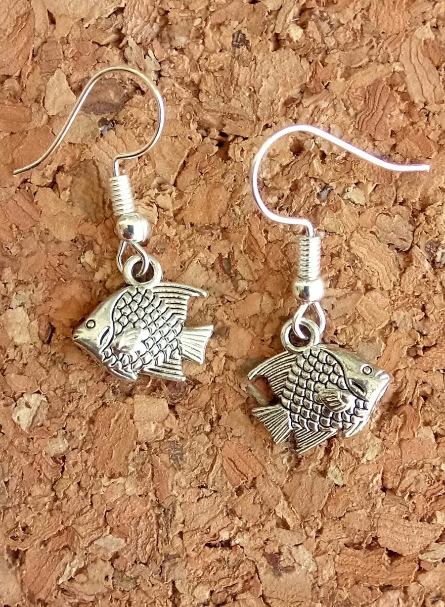  Tibetan Silver Fish Earrings