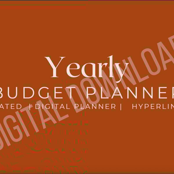 Undated Yearly Digital Budget Planner, Hyperlinked iPad Planner, Monthly Budget