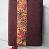 A6 'Harris Tweed' Reusable Notebook, Diary Cover - Chestnut & Chrysanthemums