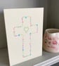 Hand-drawn floral cross card, blank inside, baptism, christening, Easter - Image 5