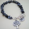 Snowflake Gemstone Tree of Life Charm Bracelet