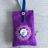 Hand Embroidered Lavender Button Lavender Bag