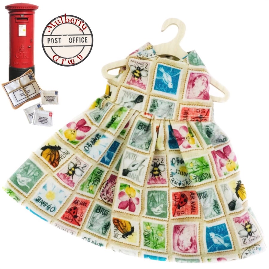 Reserved for Sue - Postage Stamp Dress