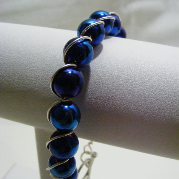 Blue Colour Hematite Bracelet