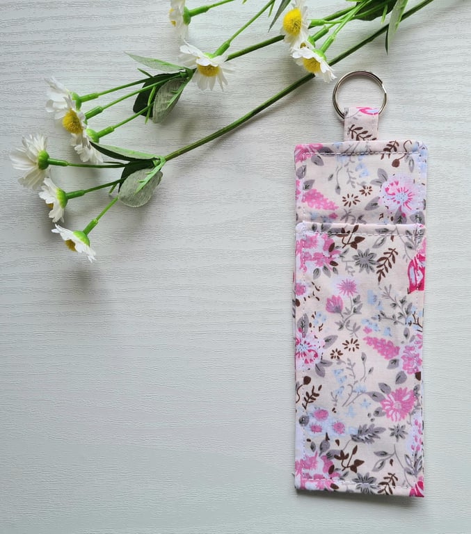 Lanyard Pen Holder Pale Pink Floral Soft Cotton Pouch Pretty Teacher Gift