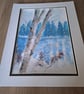 Winter woodland lake reflective lake  - Image 3