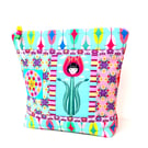 Handmade Patchwork Zipper Pouch, Tulip Girl Project Bag