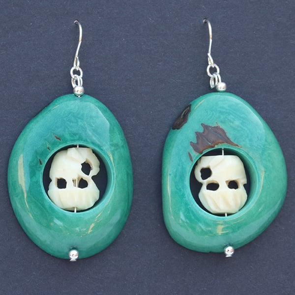 Aqua Elephant Earrings.