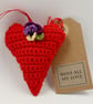 Crochet Heart with Flower Hanger - Image 1