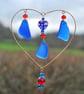 Blue glass sun catcher with heart