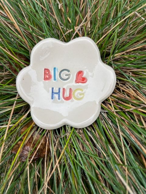 Handcrafted Ceramic Ring-Earring Dish - Big Hug