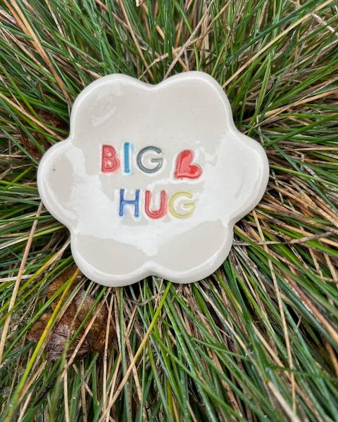 Handcrafted Ceramic Ring-Earring Dish - Big Hug