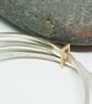 Clara by Fedha - stylish set of three silver bangles with solid gold link - Image 3