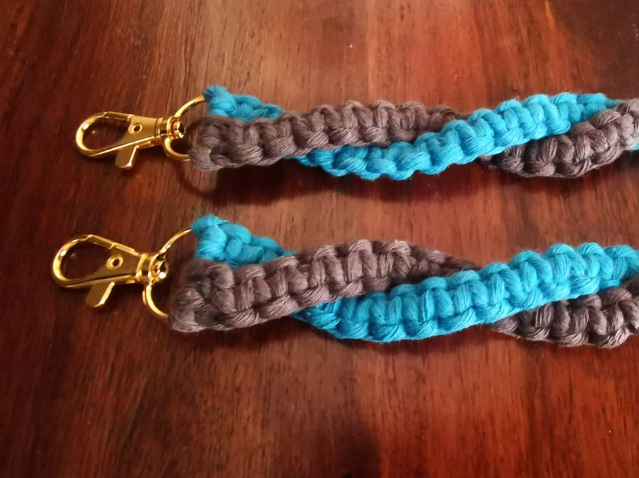 Handmade macrame keyring, boho keychain or bag charm