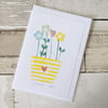 Hand Printed Greeting Card Flowers