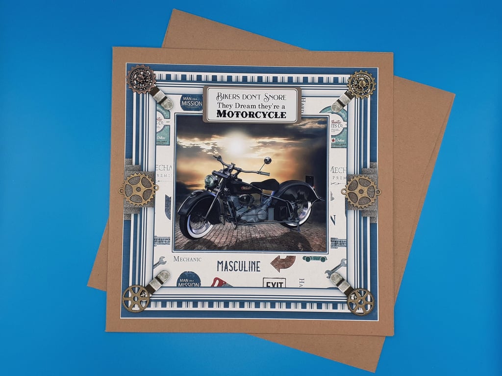 Large Motorbike Birthday Card - Husband, Father, Brother, Son, Grandson
