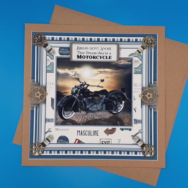 Large Motorbike Birthday Card - Husband, Father, Brother, Son, Grandson