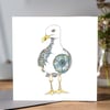 Hold on to your ice cream! Seagull Greeting card 