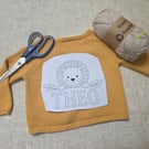 LION and NAME - Personalised stick and stitch embroidery template