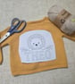 LION and NAME - Personalised stick and stitch embroidery template