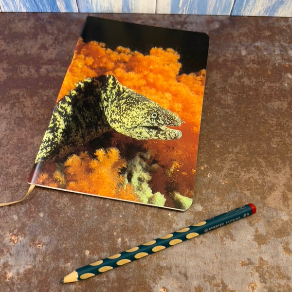 Notebook, Marine themed, A5 (ish), made from up-cycled and recycled materials.