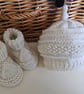 Designer Luxury Soft Marino Wool Hat & Booties Set 0-3 months size