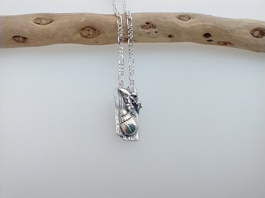 Miniature Silver Driftwood, Seaweed and Shell Necklace