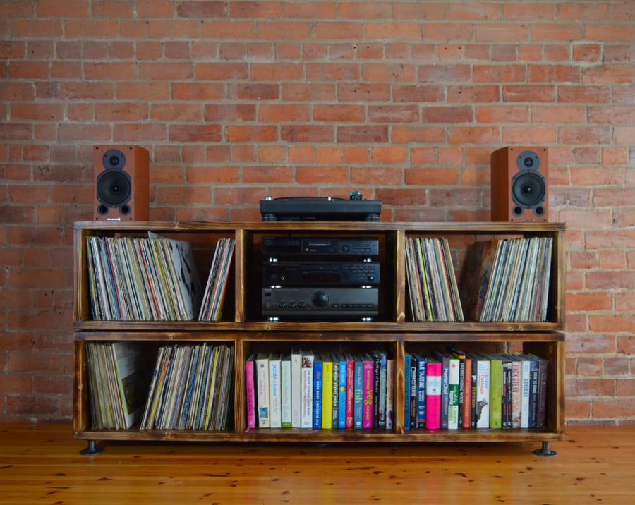 Industrial sideboard with cast iron feet