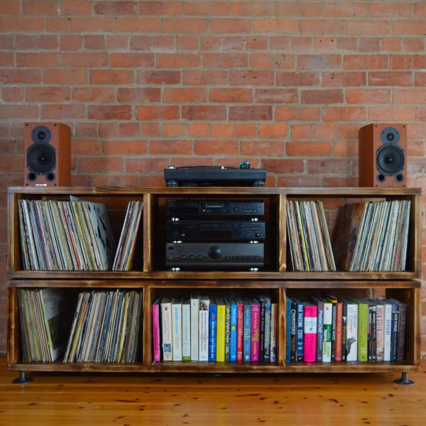Industrial sideboard with cast iron feet