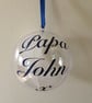 Christmas Memory Bauble, Personalised, Internal Feather. Memorial Tree Ornament. - Image 9